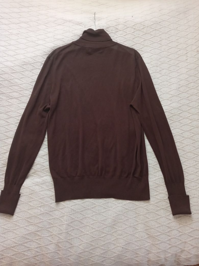 Zara Man cienki sweter Golf czekoladowy rozmiar XL