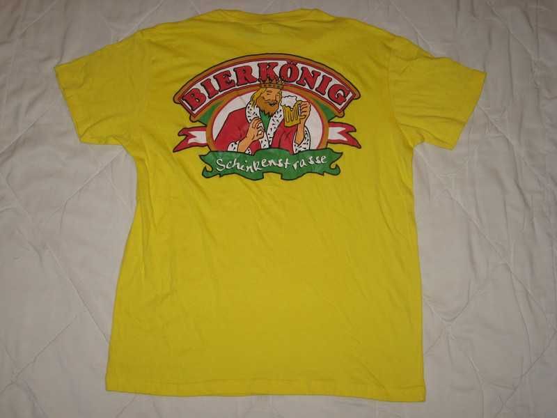 T-shirt koszulka Bierkonig król piwo korona vintage oldschool żółty M