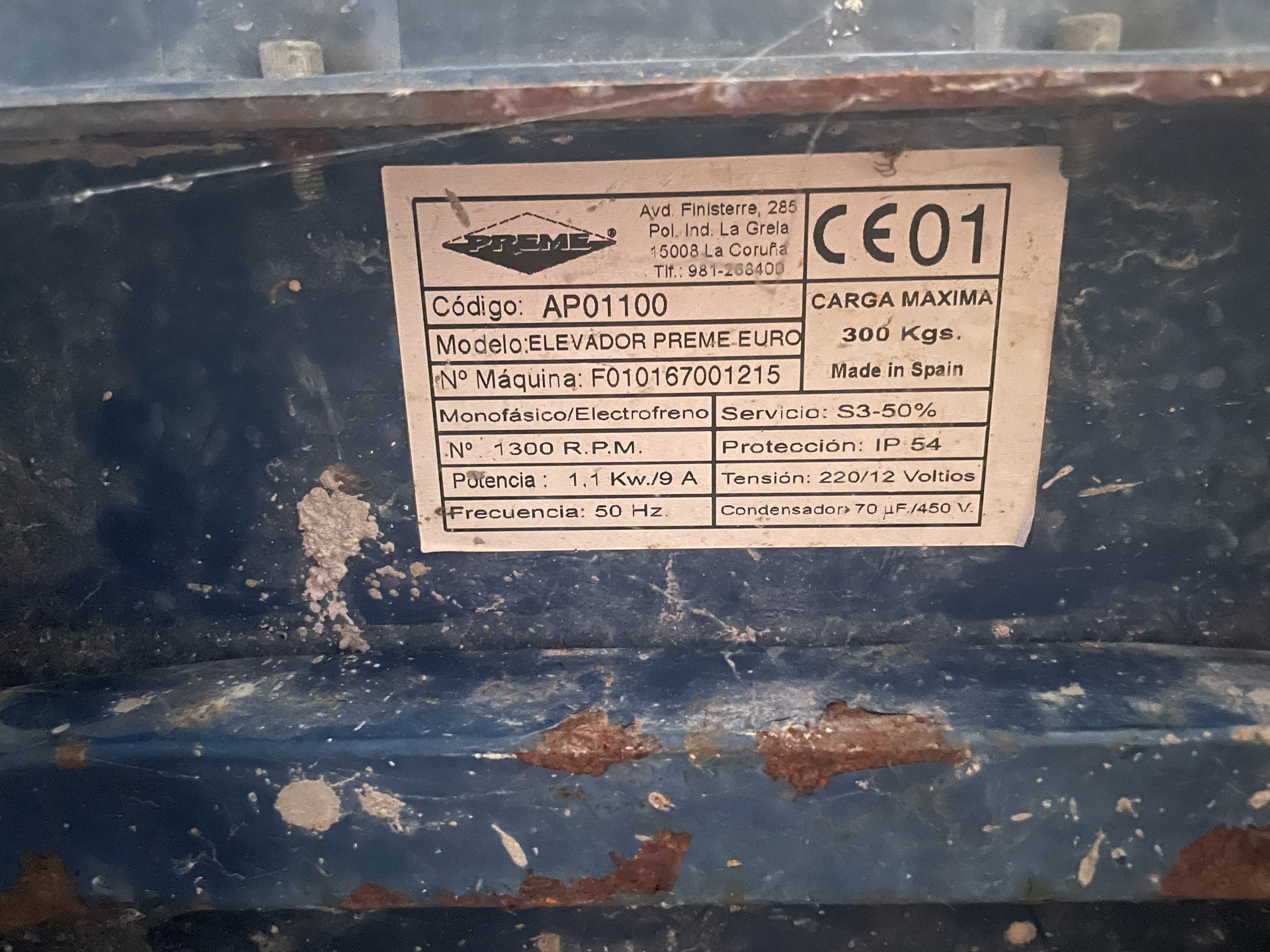 Elevador/grua/guincho 300kg max