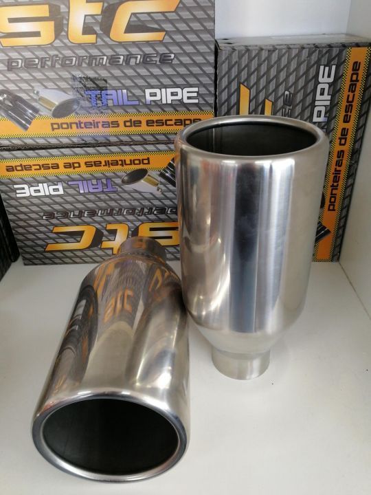 Ponteira escape inox redonda 110 mm com rebordo