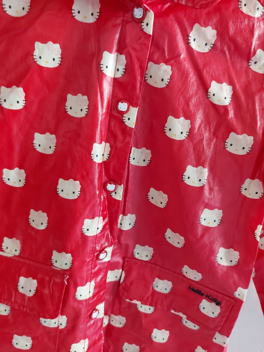 Deszczak 122 6 7 lat płaszcz przeciwdeszczowy  H&M Hello Kitty czerwon