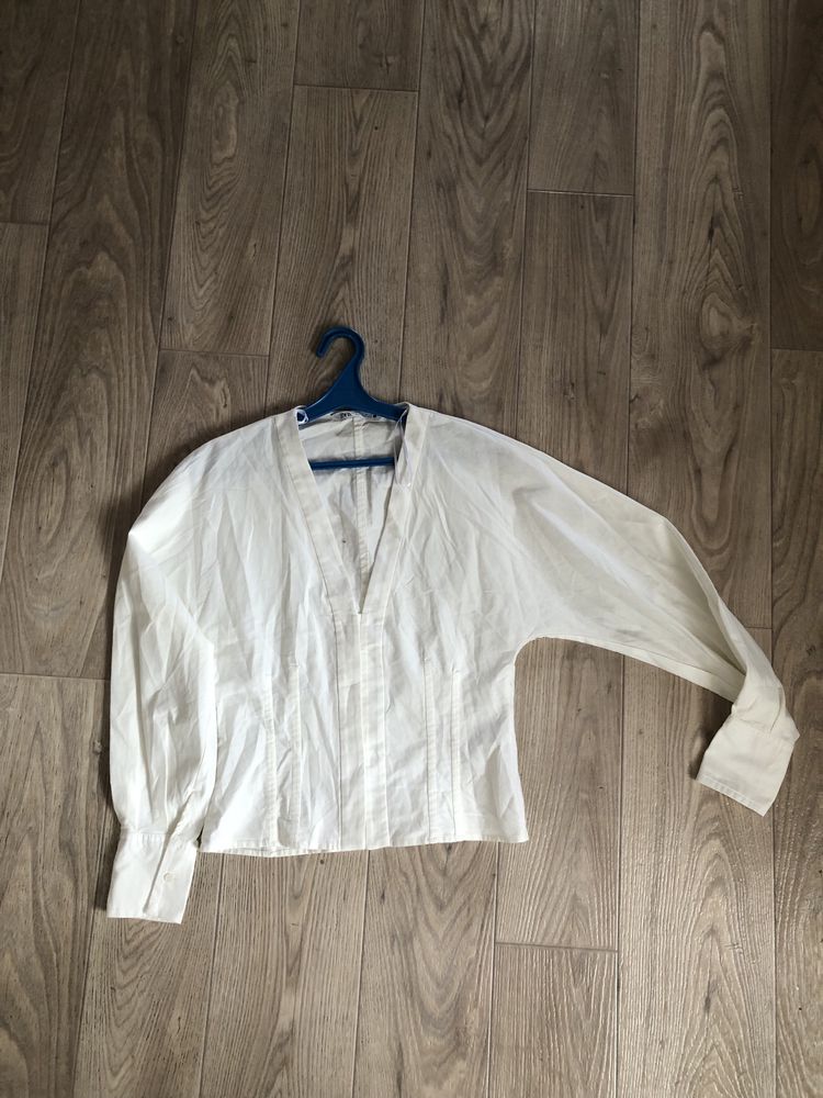 Біла блуза рубашка котон zara розмір s 26 блузка  корсет кофта