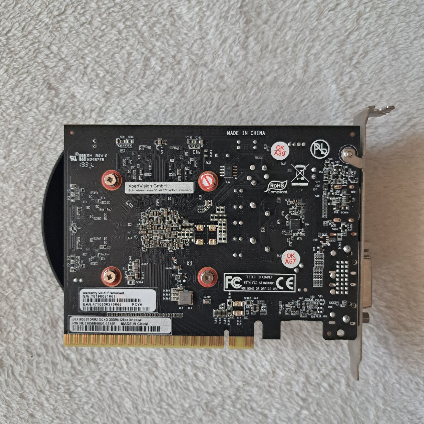 GTX 1650 4Gb VRAM palit+pudełko