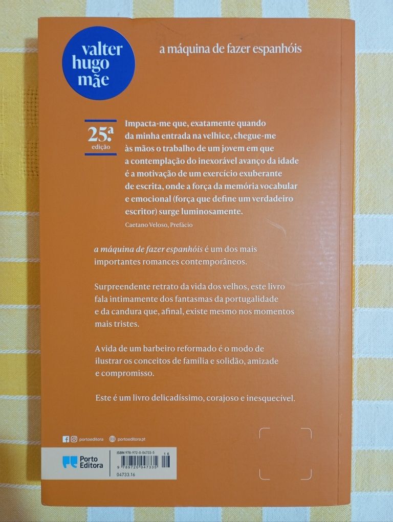 Valter Hugo Mãe - A Máquina de Fazer Espanhóis. Livro em bom estado