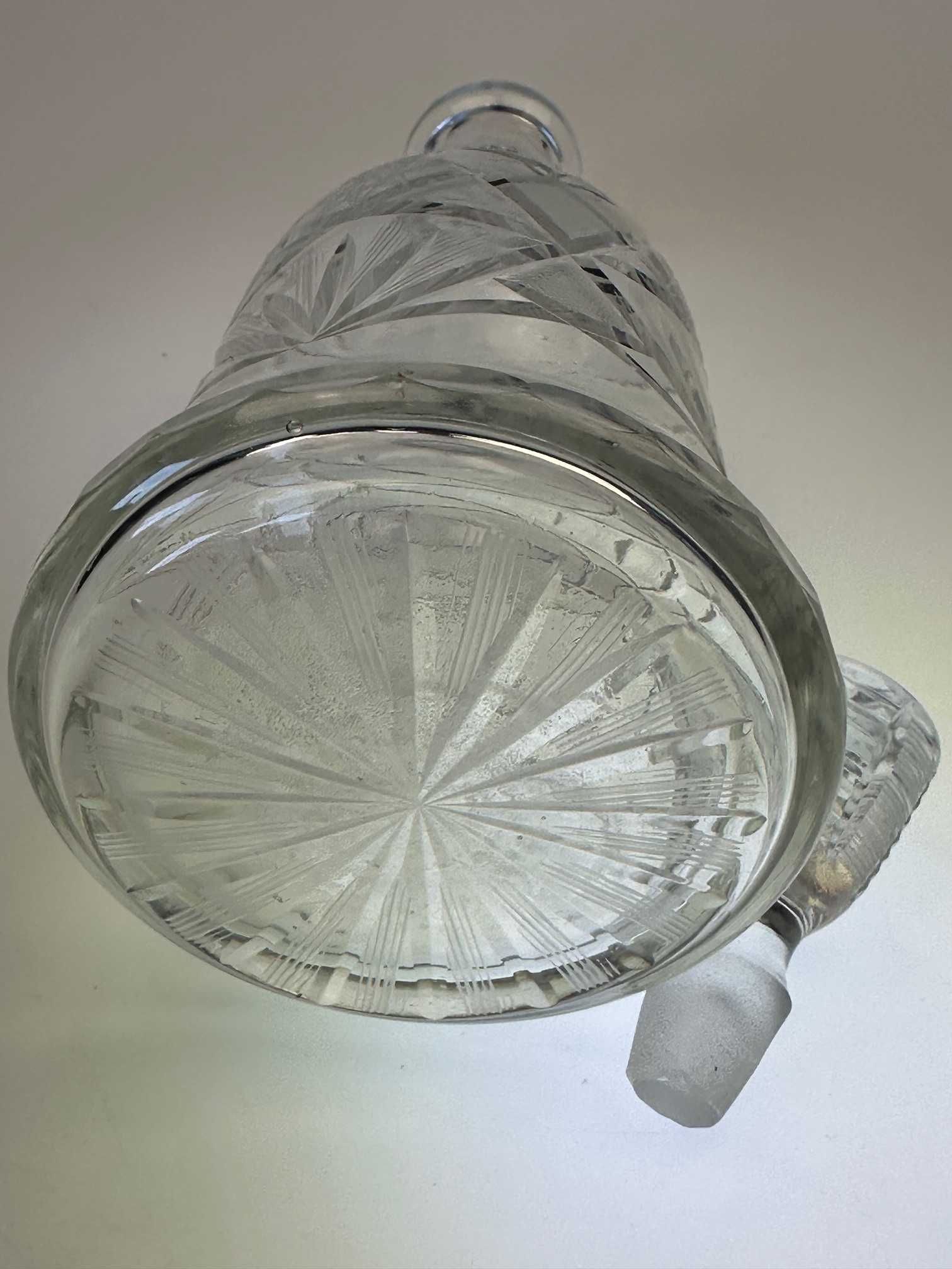 Karafka kryształ PRL szlify wys 21 cm 500 ml waga 735 gr