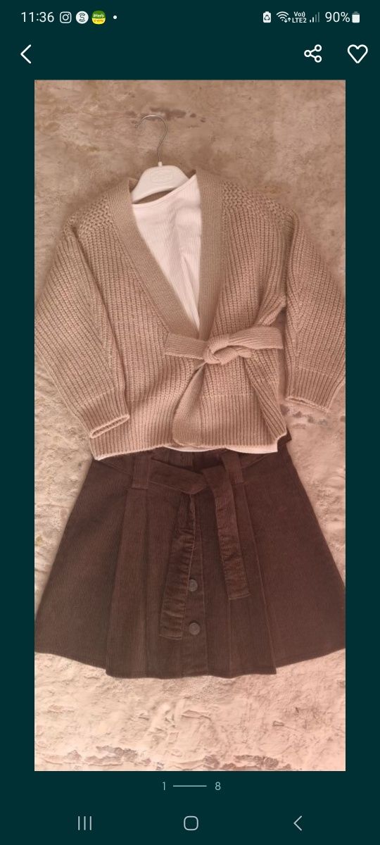 Джемпер H&M, вельветовая юбка Mango, свитер Zara
