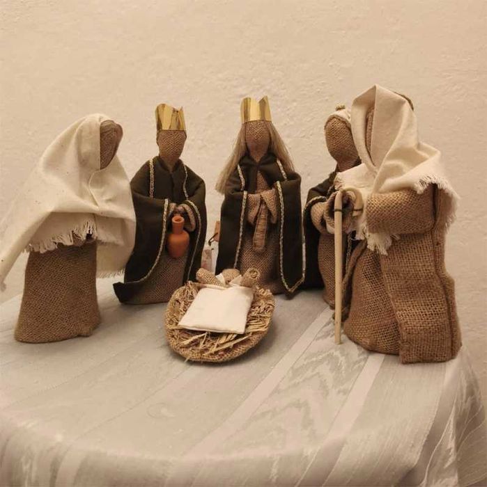 Presépio de Juta feito á mão