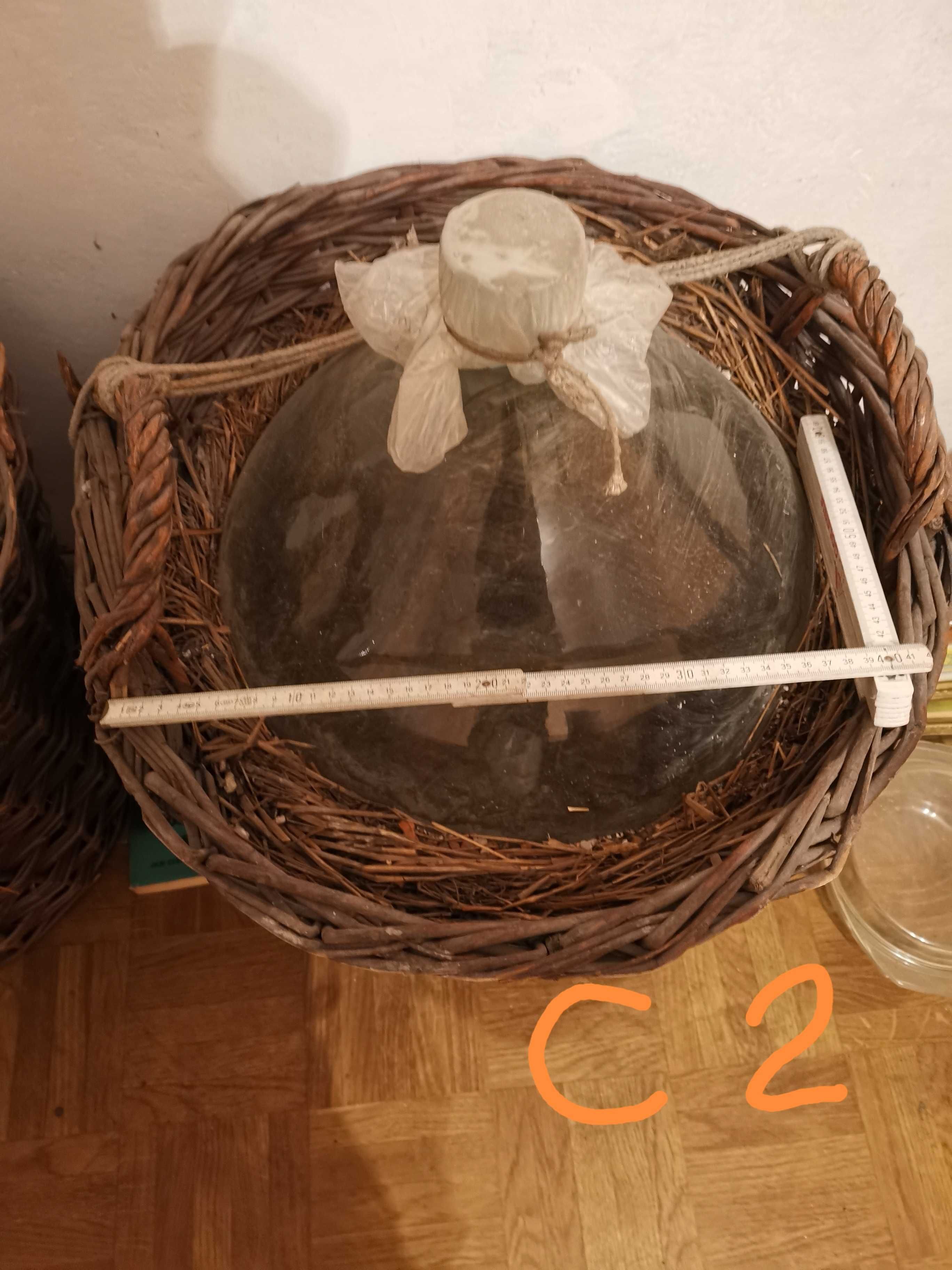 Balony szklane na wino z koszami szt. 4