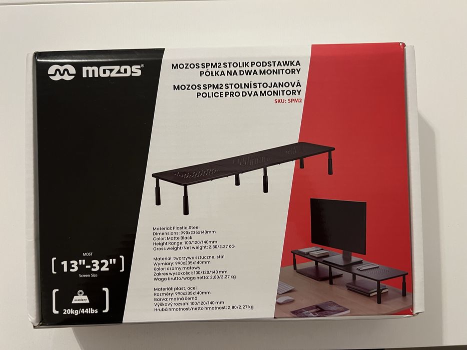 Stolik podstawka półka na dwa monitory