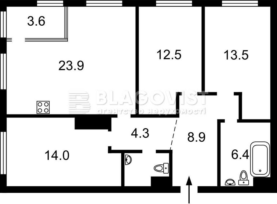 3к.(90кв.м), Олеся Олександра, 8/17, Варшавський Плюс.