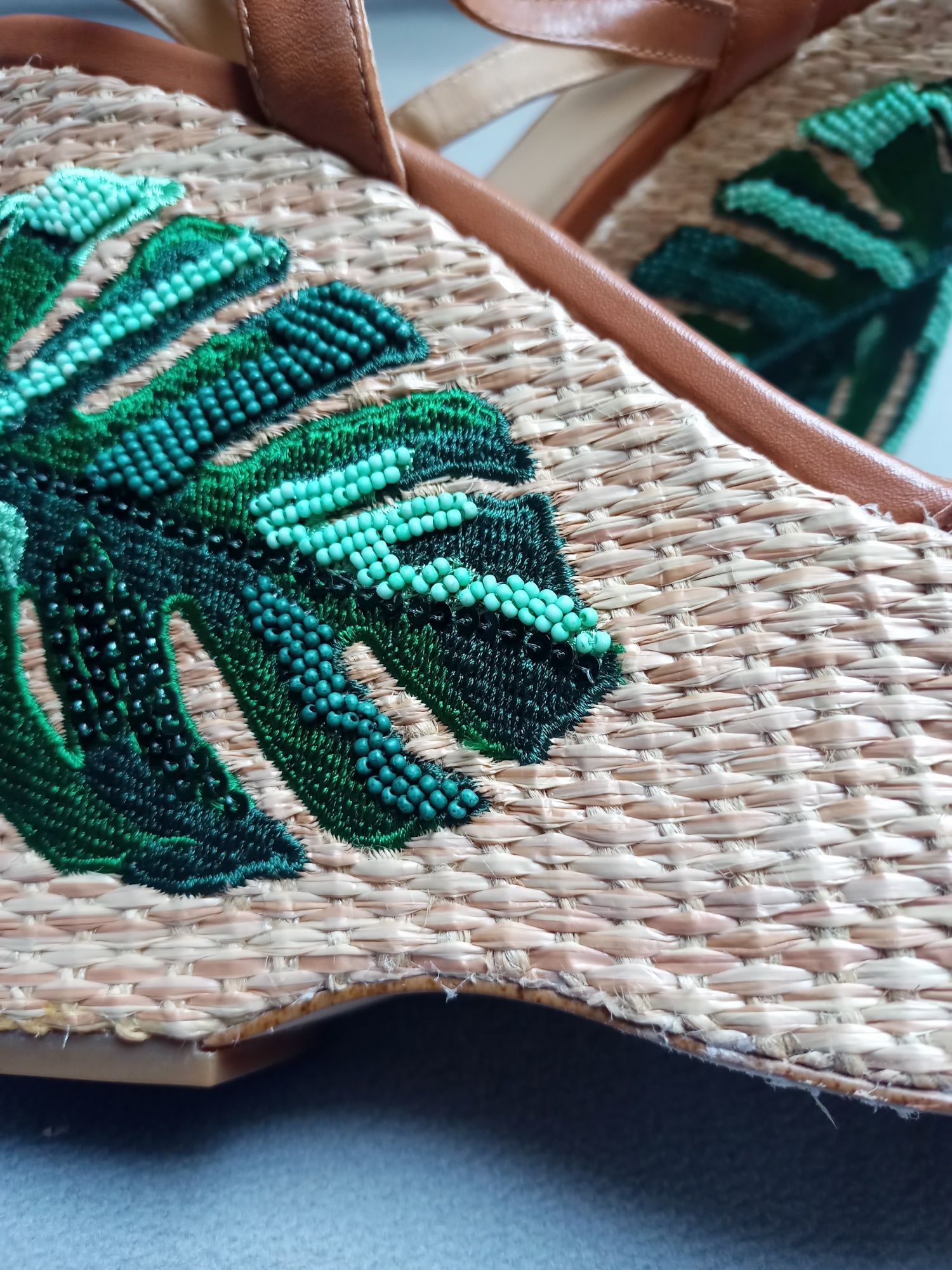 MICHAEL KORS Buty espadryle koturna haftowane Michael Kors