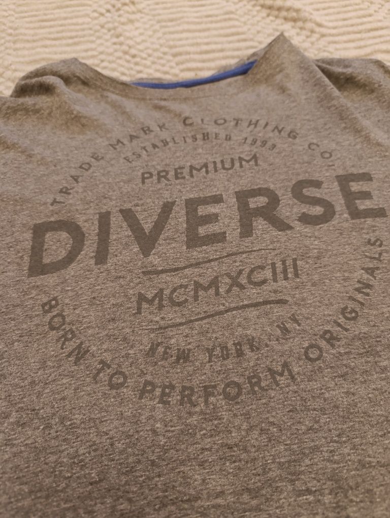 Koszulka Diverse męska premium szara rozmiar M wiosna lato t-shirt
