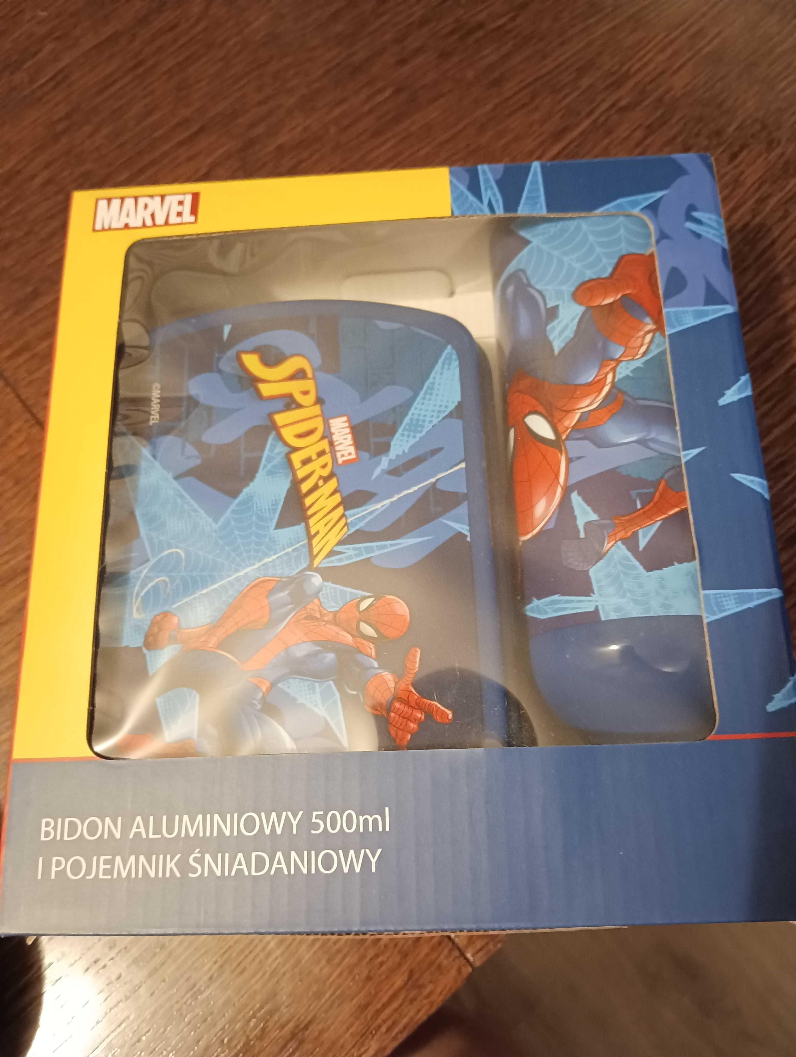 Bidon aluminiowy i pojemnik śniadaniowy Spidermen