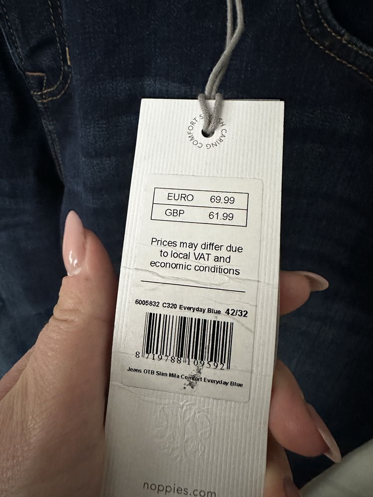 Nowe Spodnie ciążowe Dżinsowe granatowe rozmiar W 42 L 32