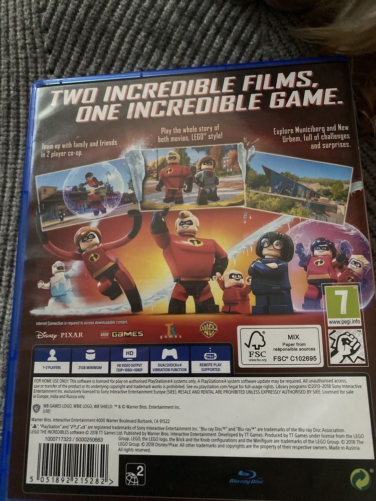 Gra na ps4 lego Disnej Pixar THE INCREDIBLES