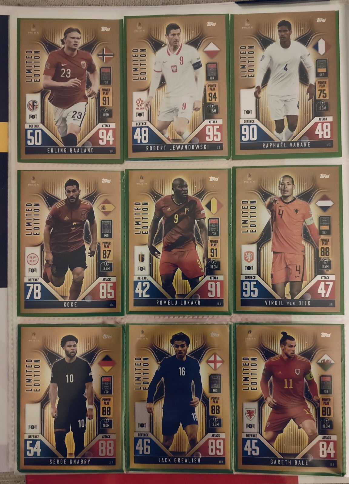 Topps match attax - nations league karty purple, green, crystal, LE