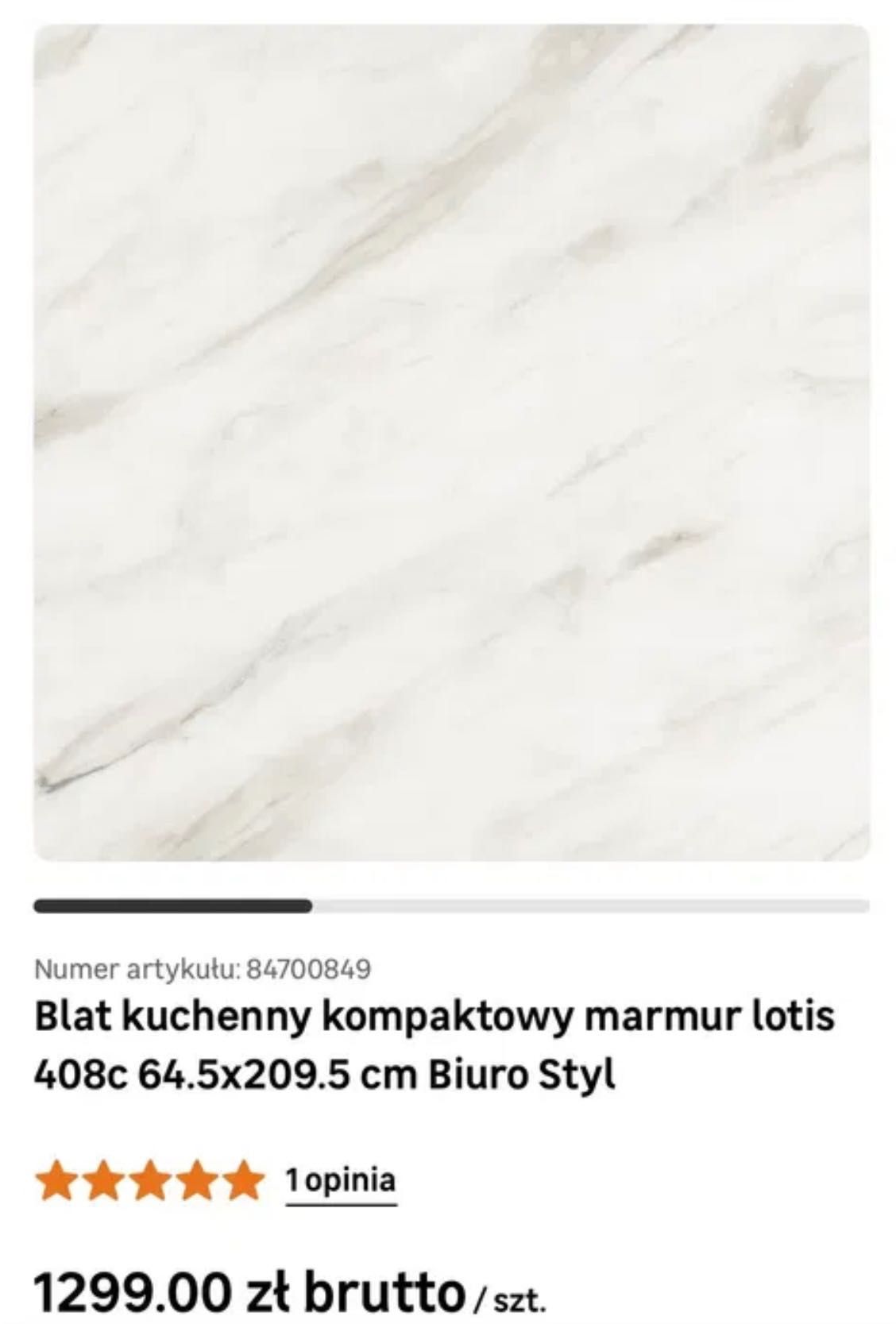 Blat kompaktowy, marmur