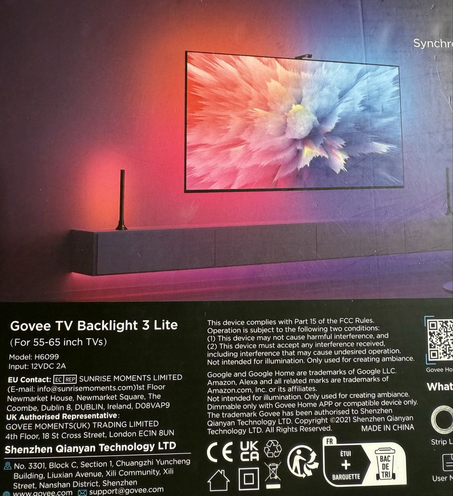 Govee tv backlight 3 lite wifi ambilight led