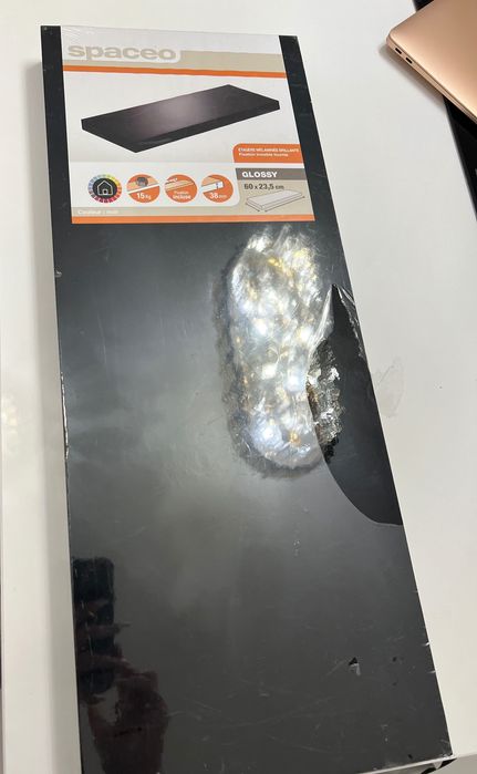 Półka ścienna Czarna  połysk 60/23,5