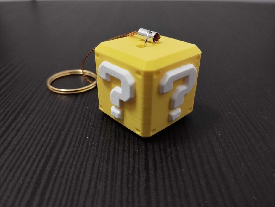 Chaveiro Bloco Interrogação do Mario - Coleção Nostalgia Gamer em 3D