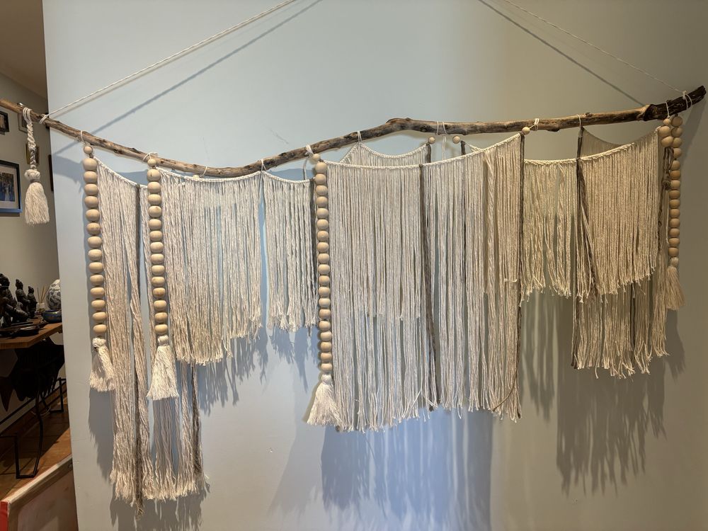 Peça macramé parede grande A linha