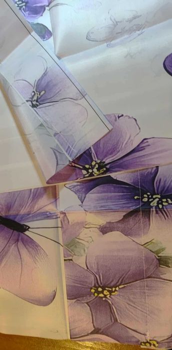 ZASŁONY 2D 60x150cm MOTYLE Z Motywem Orchidei na tunelu 2szt h161