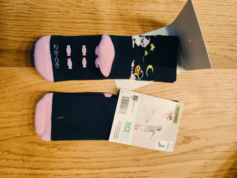 Nowe Skarpetki z ABS 23 -26 antypoślizgowe ciepłe granatowe