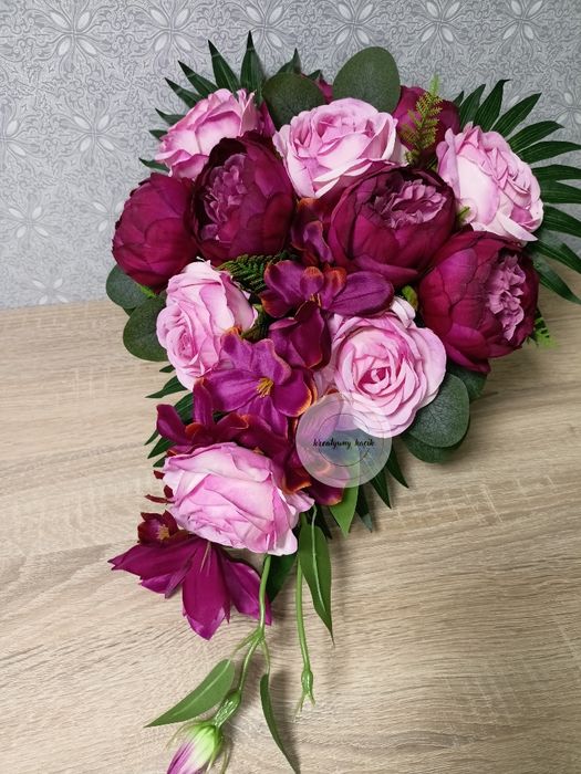 Komplet nagrobny- peonia, róża ,klematis