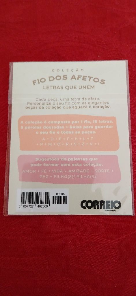 Letra H, da coleção Fio dos Afetos, nova