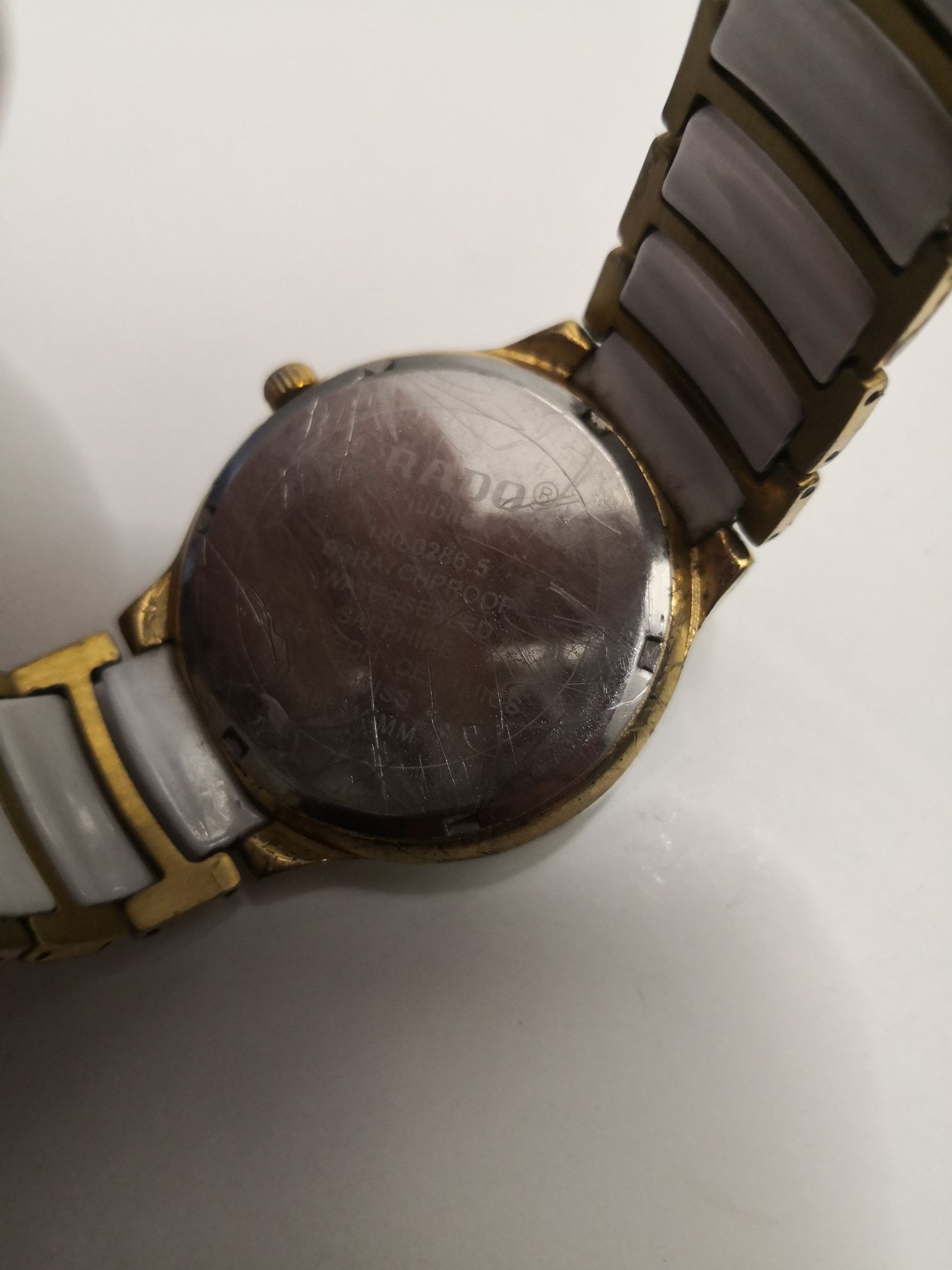 zegarek ceramiczny biało złoty , Rado jubile,rado