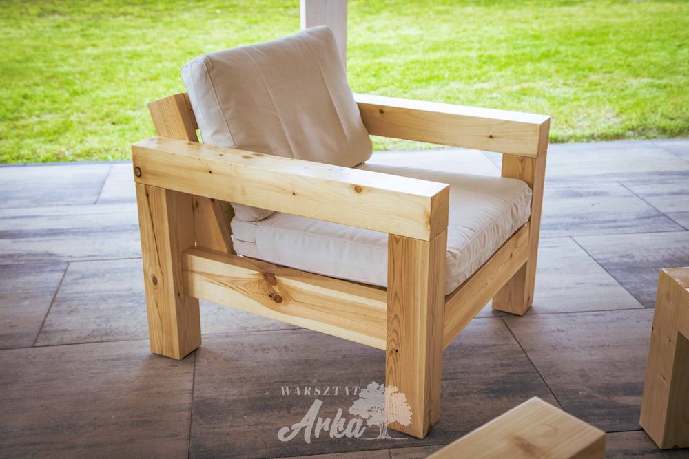 Sofa, fotel, stół, meble ogrodowe