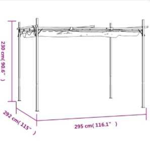 Pérgola com toldo retrátil 295x292x230 cm