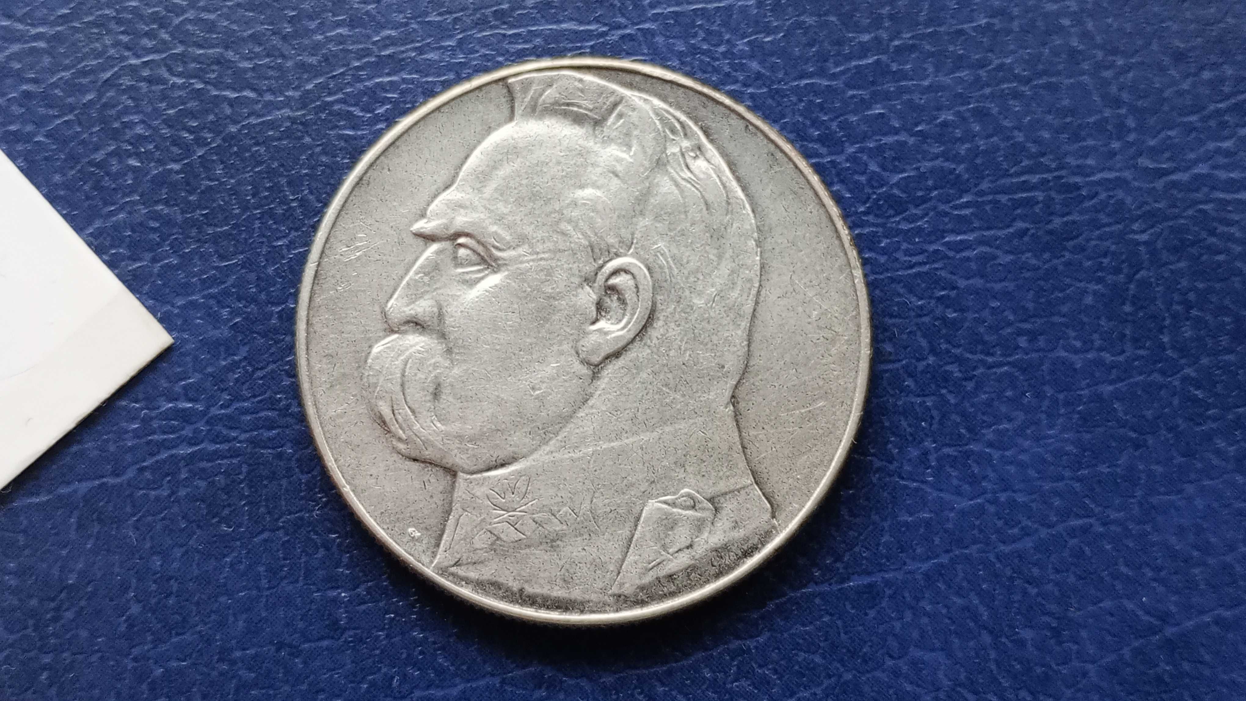 Stare monety 10 złotych 1938 Józef Piłsudski 2RP srebro