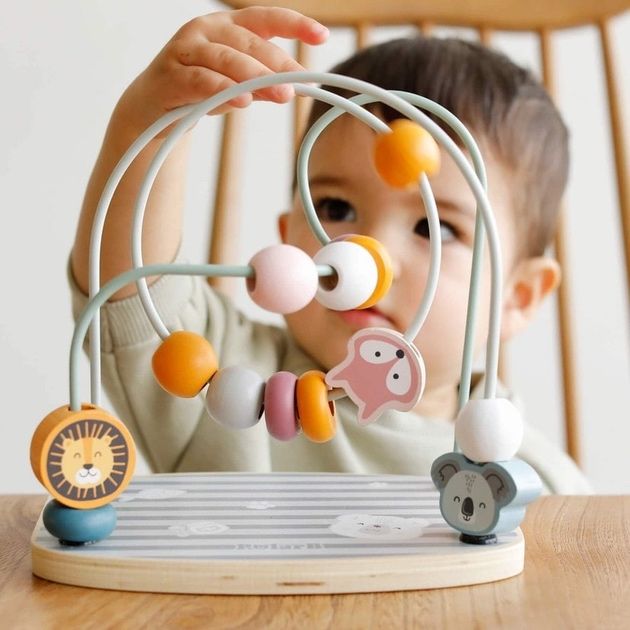 Дитячий пальчиковий лабіринт Viga Toys PolarB, сортер намистинки