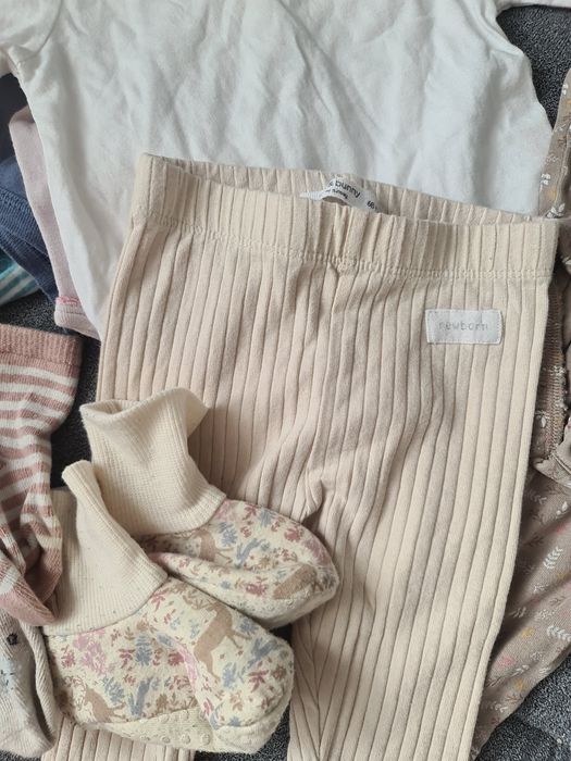 Zestaw cieplejszych ubranek na jesień zimę dla dziewczynki rozmiar 68