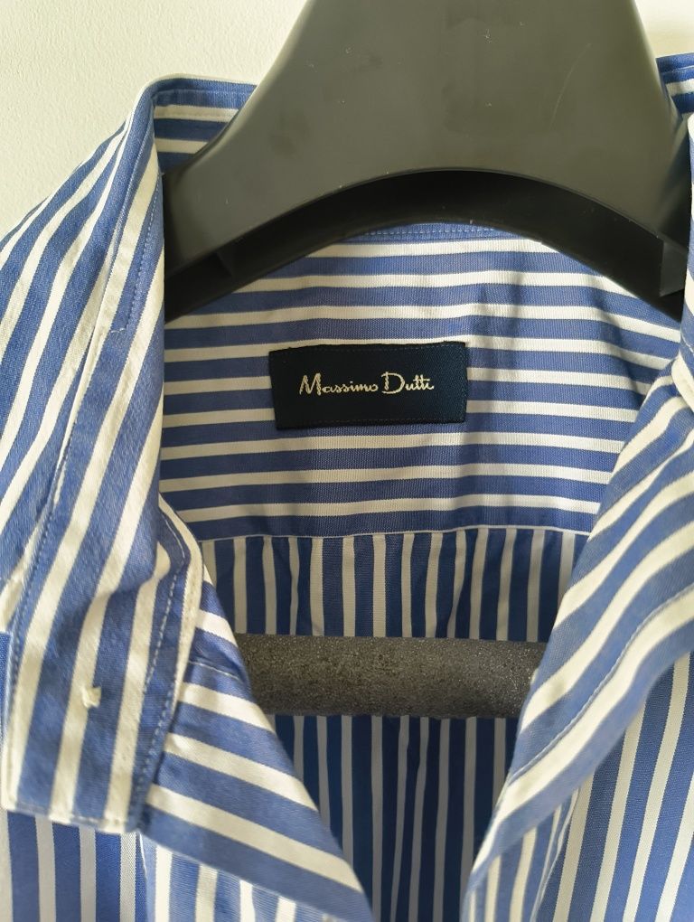 Camisa azul às riscas Massimo Dutti
