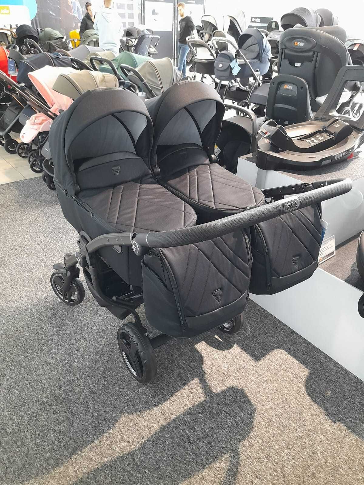 Wózek 3w1 dla bliźniąt junama V3 duo i dwa foteliki avionaut Pixel pro