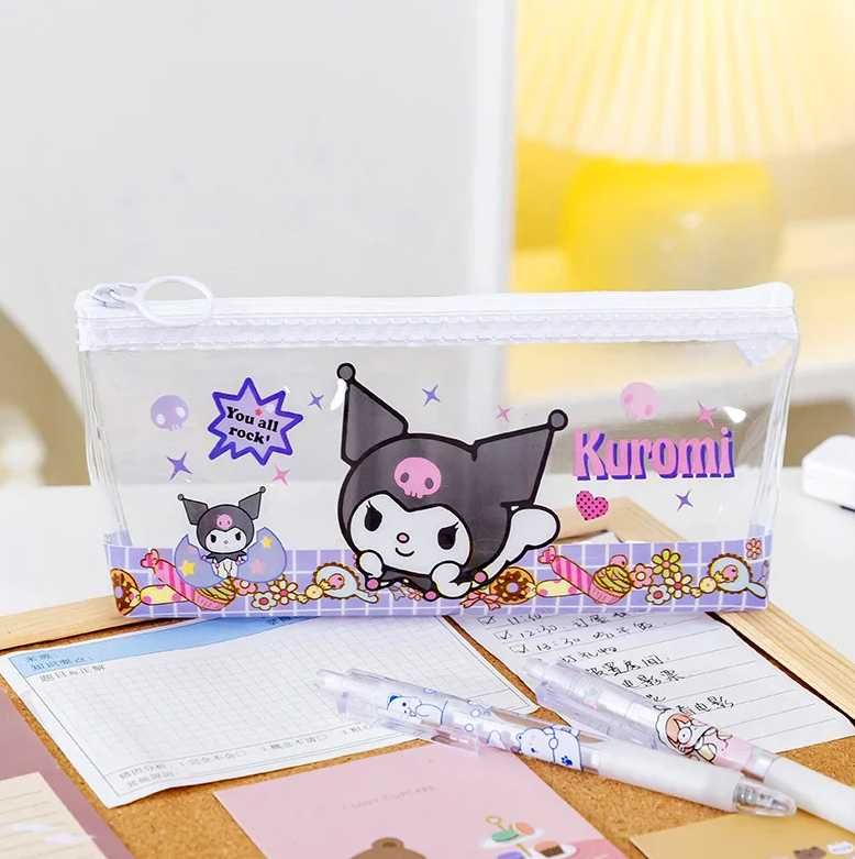 transparentny piórnik kosmetyczka Kuromi Sanrio Kawaii Hello Kitty
