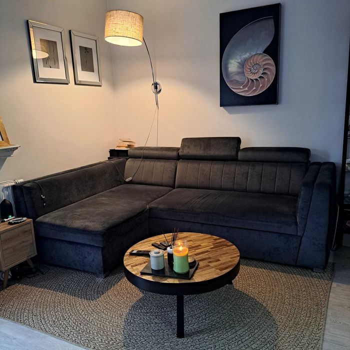 Kanapa rogowa z funkcją spania