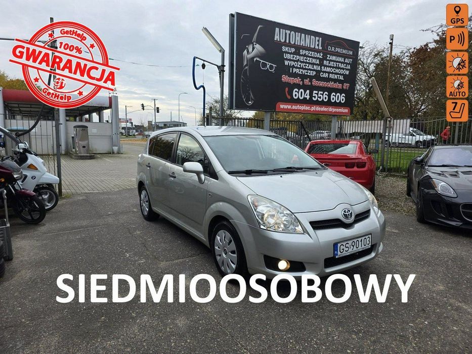 Toyota Corolla Verso 1.8 Benzyna 130 KM, Klimatyzacja, Nawigacja, Isofix, Tempomat, Hak