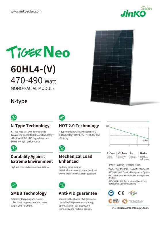 HIT! Panel PV JINKO 485W 60HL4-V N Silver HALFCUT paleta 9999zł z VAT