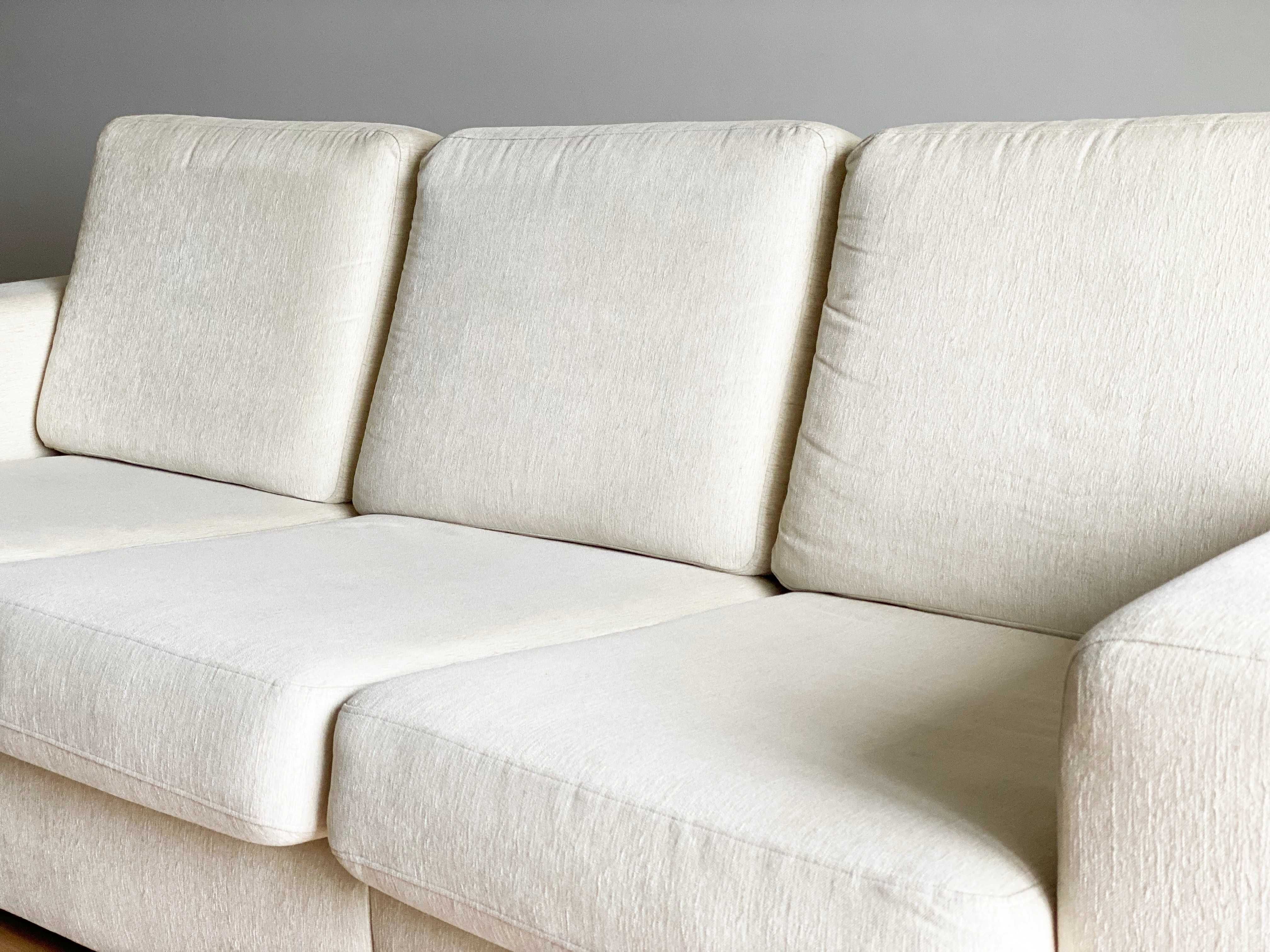 Sofá bege em tecido Aqua Clean - Modular e fácil de limpar