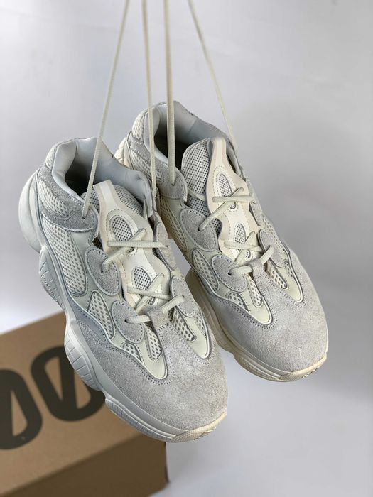 Мужские белые кроссовки Adidas Yeezy 500 Bone White изи йизи ob367