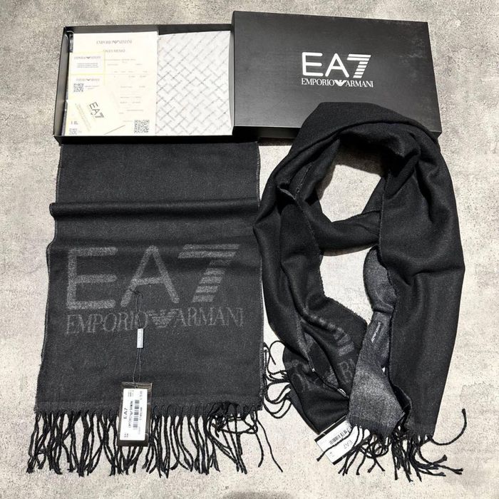 Шарф Emporio Armani чорний чоловічий шарф емпоріо армані чоловічий