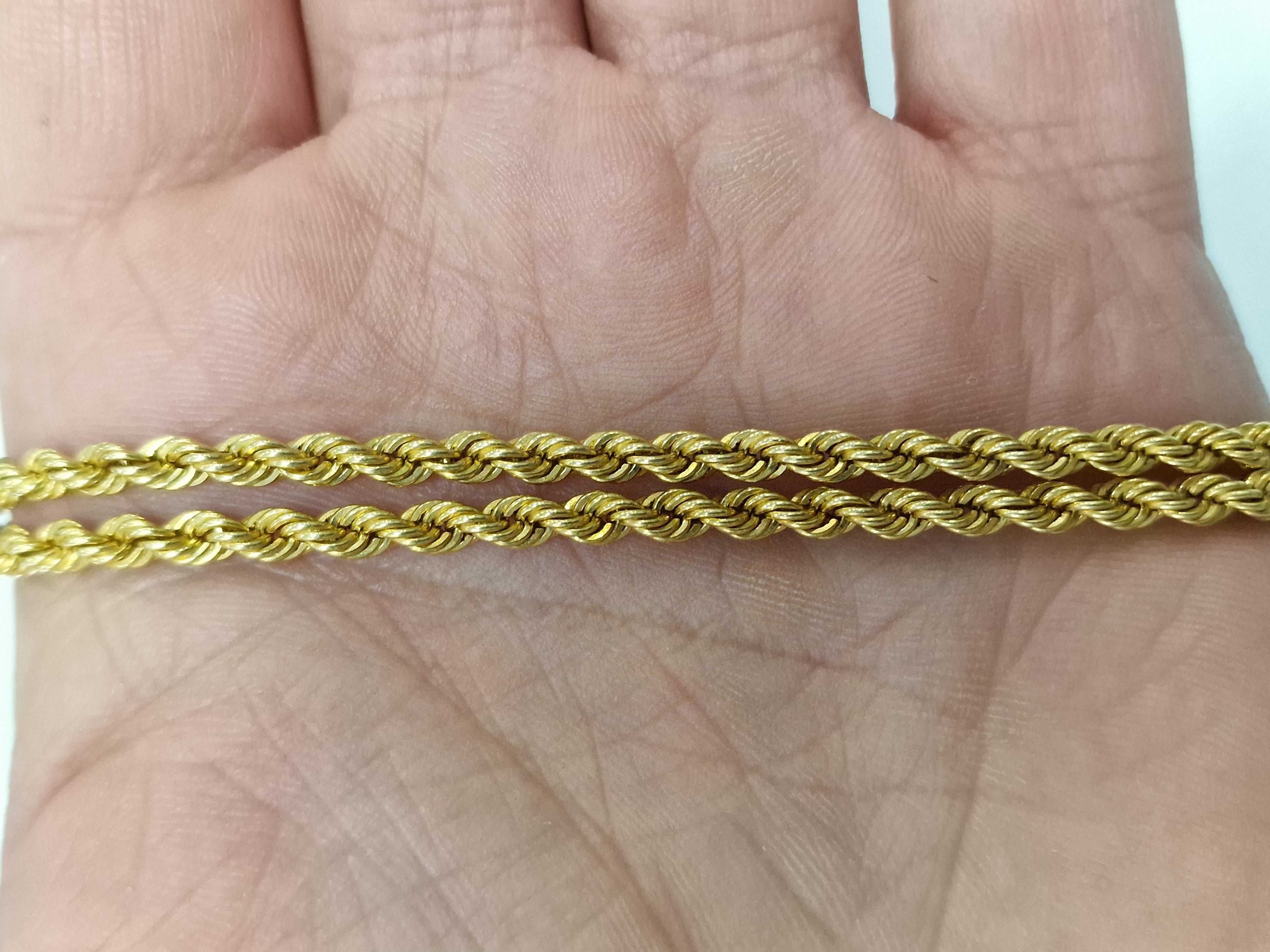 Złoty łańcuszek damski/ 585/ 4.96 gram/ 45cm/ żółte złoto/ skrętka