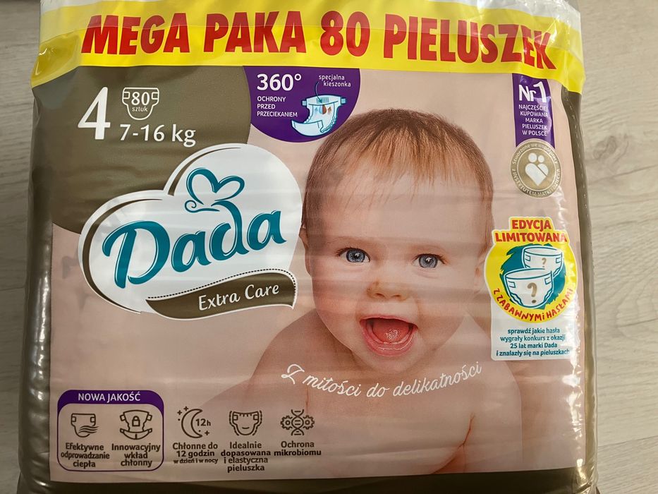 Pieluchy pampersy Dada 4 7-16 kg 80 szt