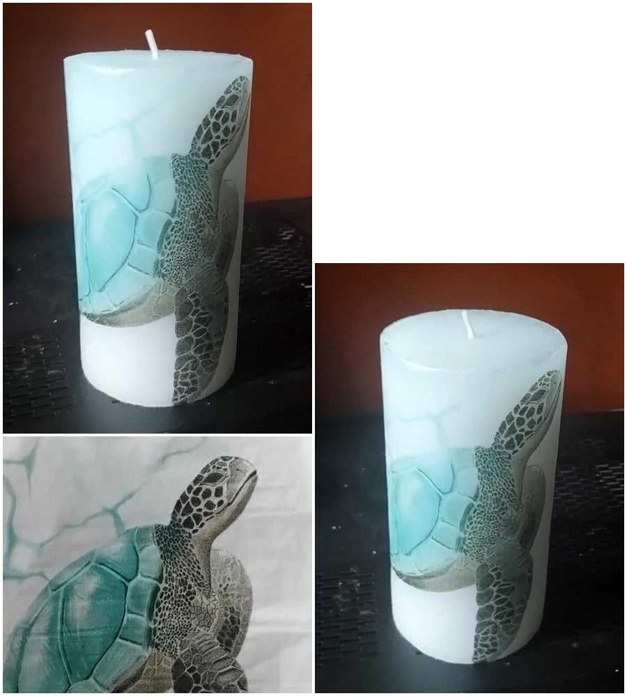 świeca żółw 13 cm ręcznie zdobiona