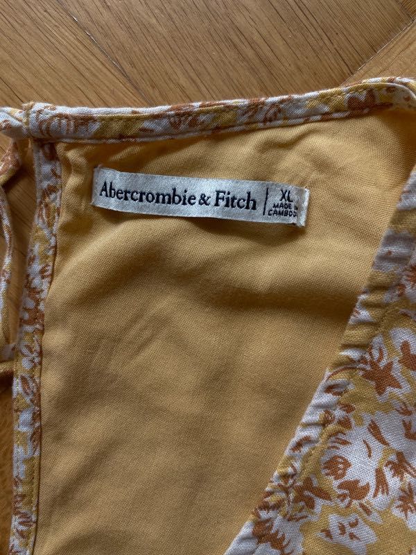 Abercrombie&Fitch crop top floral wiązany na plecach w kwiatki XL/42