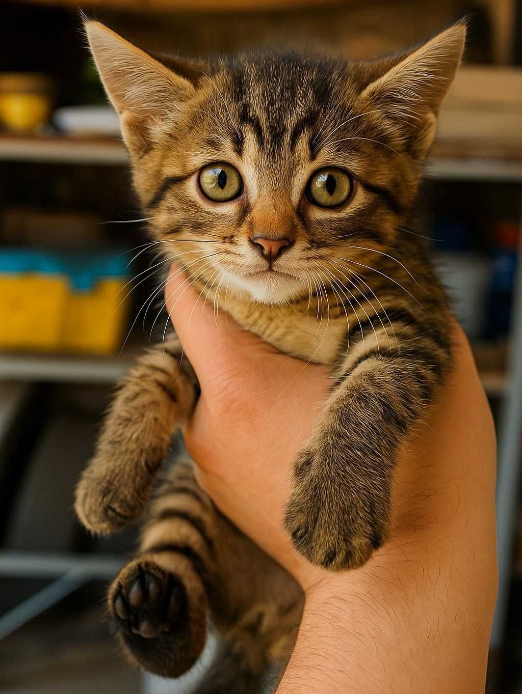 На СТО подкинули маленького двухмесячного котёночка.