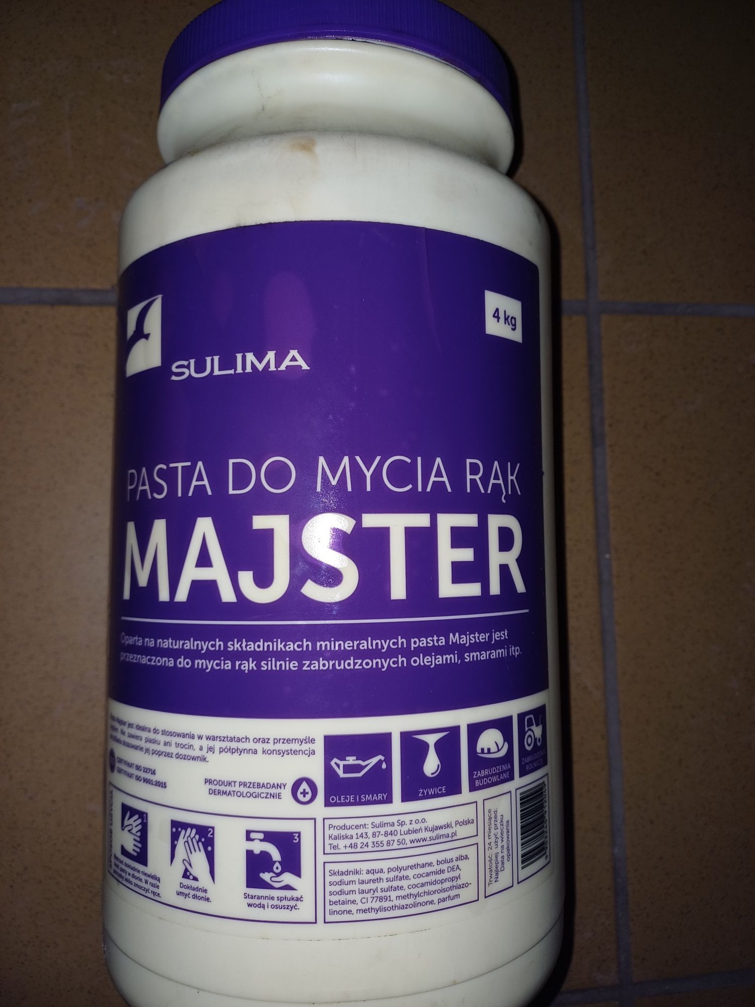 Pasta do mycia rąk Majster SULIMA 4 kg